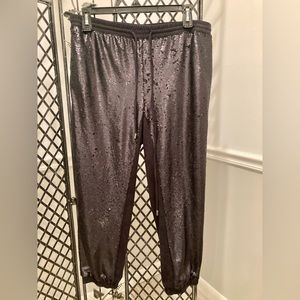 Anthropologie sequin joggers size L these run big